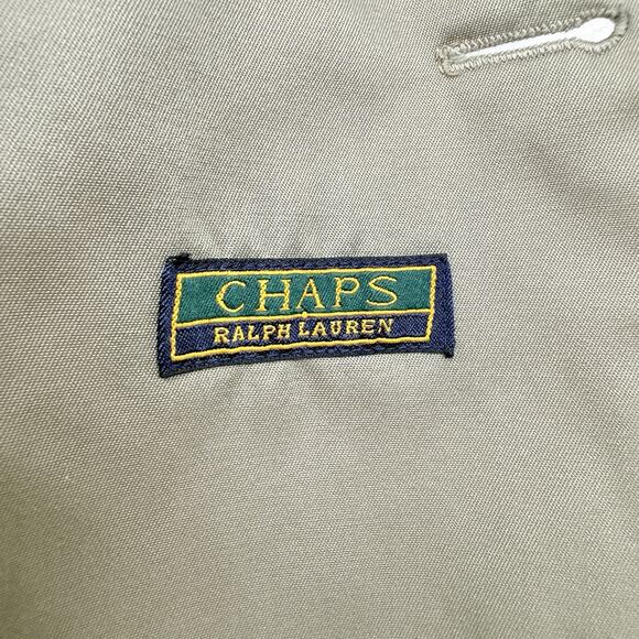 Vtg Chaps Ralph Lauren Men Size 40R Double Breasted Trench Coat Wool Lined Khaki - Picture 10 of 16